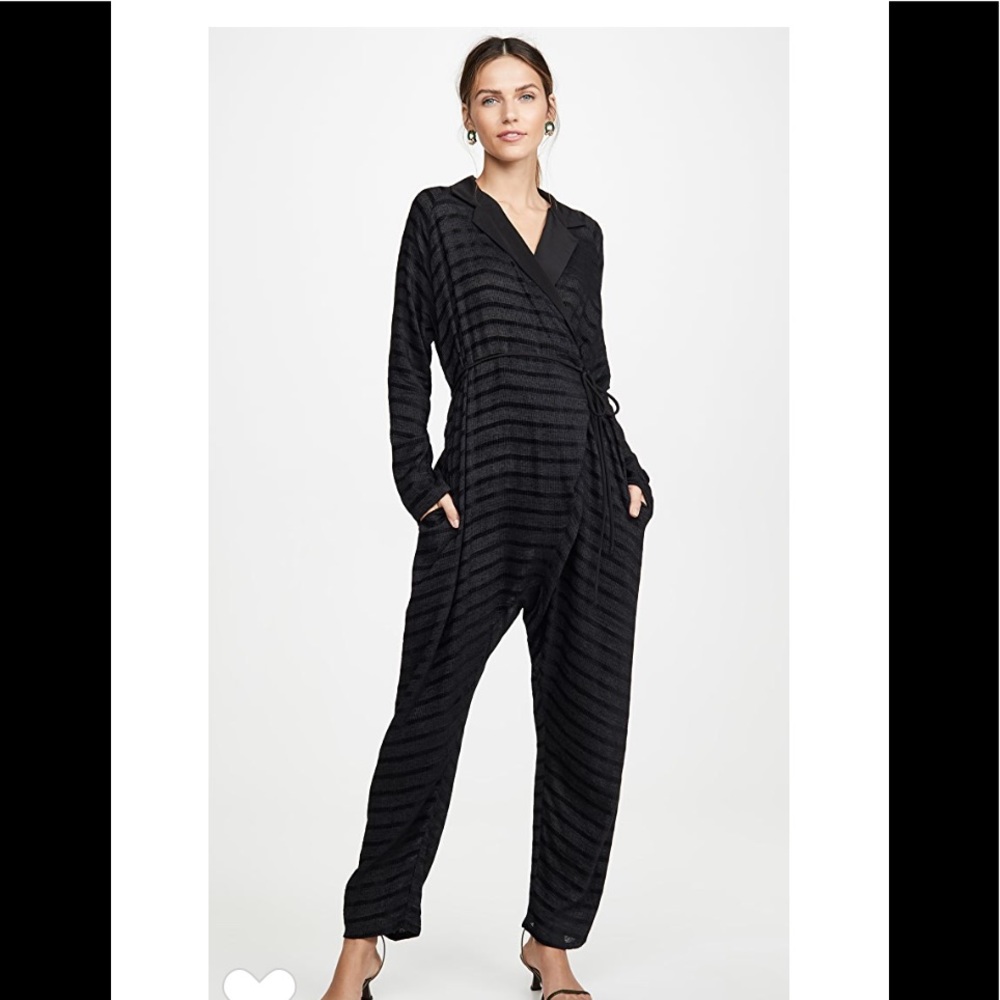 Rachel Comey Black Textured Wrap Jumpsuit